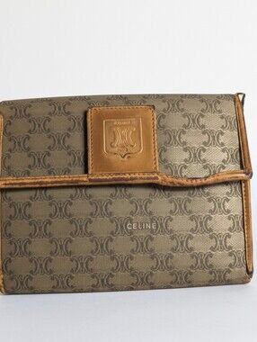Celine Tan Monogram Canvas Trifold Wallet